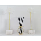 Gold Plated and Glass Reed Diffuser, White Flower Scent - High Class Touch