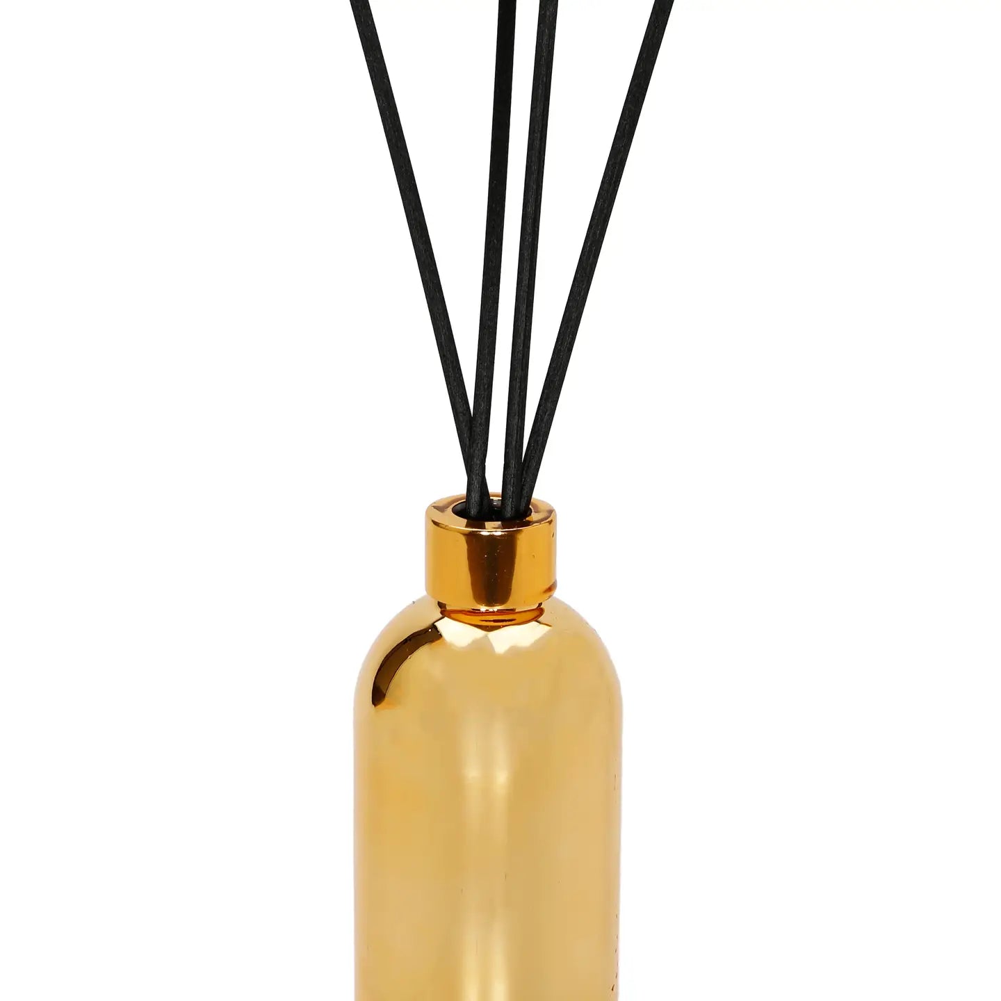 Gold Bottle Diffuser with Gold Cap/White Flower