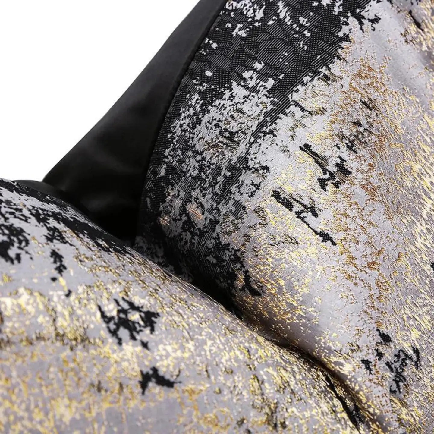 Silver, Black, Gold Cushion Cover