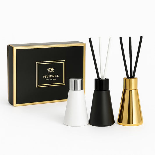 S/3 Diffusers- White/Black/Gold - Assorted Scents