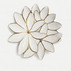 White Porcelain Flower Plate with Gold Edge 13"