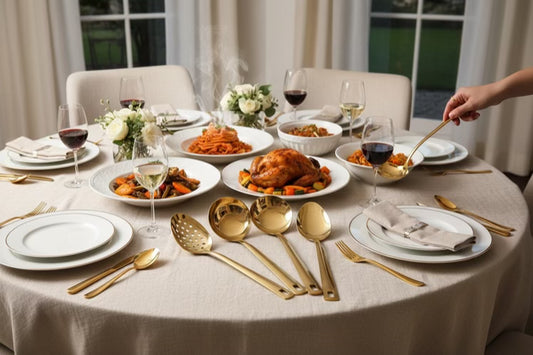 Gold Serving Utensils Spoon Set