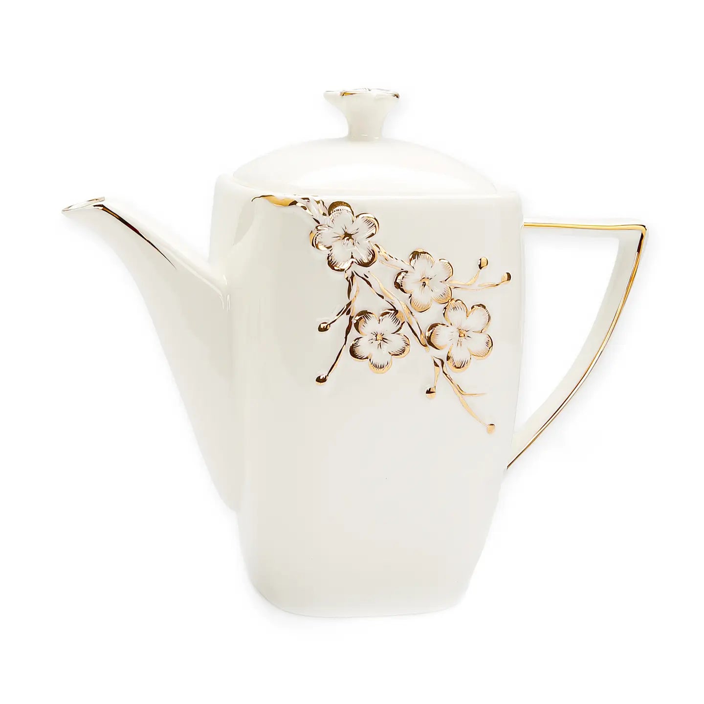 Milk Dispenser with Gold Floral Artwork Design and Handle