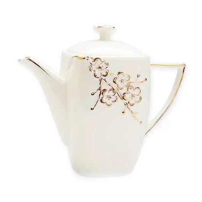 Milk Dispenser with Gold Floral Artwork Design and Handle