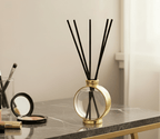 Gold Plated and Glass Reed Diffuser, White Flower Scent - High Class Touch