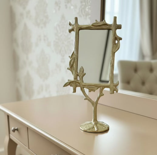 Gold Branch Design Table Mirror