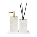 Set of Marble Diffuser and Soap Dispenser White and Gold