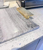 Marble grey tray with gold handles | High Class Touch home decor