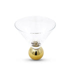 Set of 6 Hammered Dessert Glasses On Gold Ball Pedestal - High Class Touch