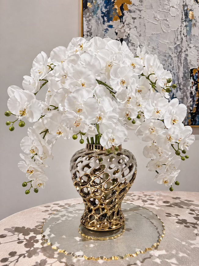 Orchids Faux Flower Arrangement