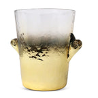 Glass Ice Bucket Vase with Ombre Gold Design - High Class Touch
