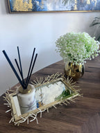 Gold rectangular mirror tray with spikes design | Luxury decorative tray UK