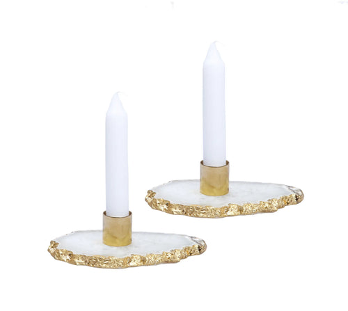 Flat Agate Stone Candle Holder - High Class Touch