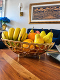 Large Gold Oval Looped Bread or Fruit Basket