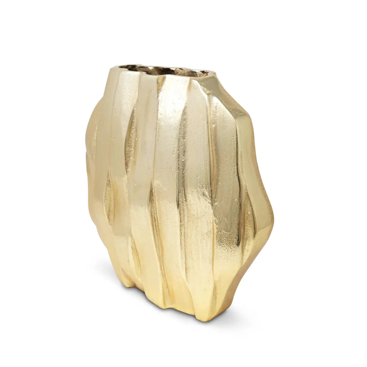 Gold Dimensional Vase 11.5”H - High Class Touch