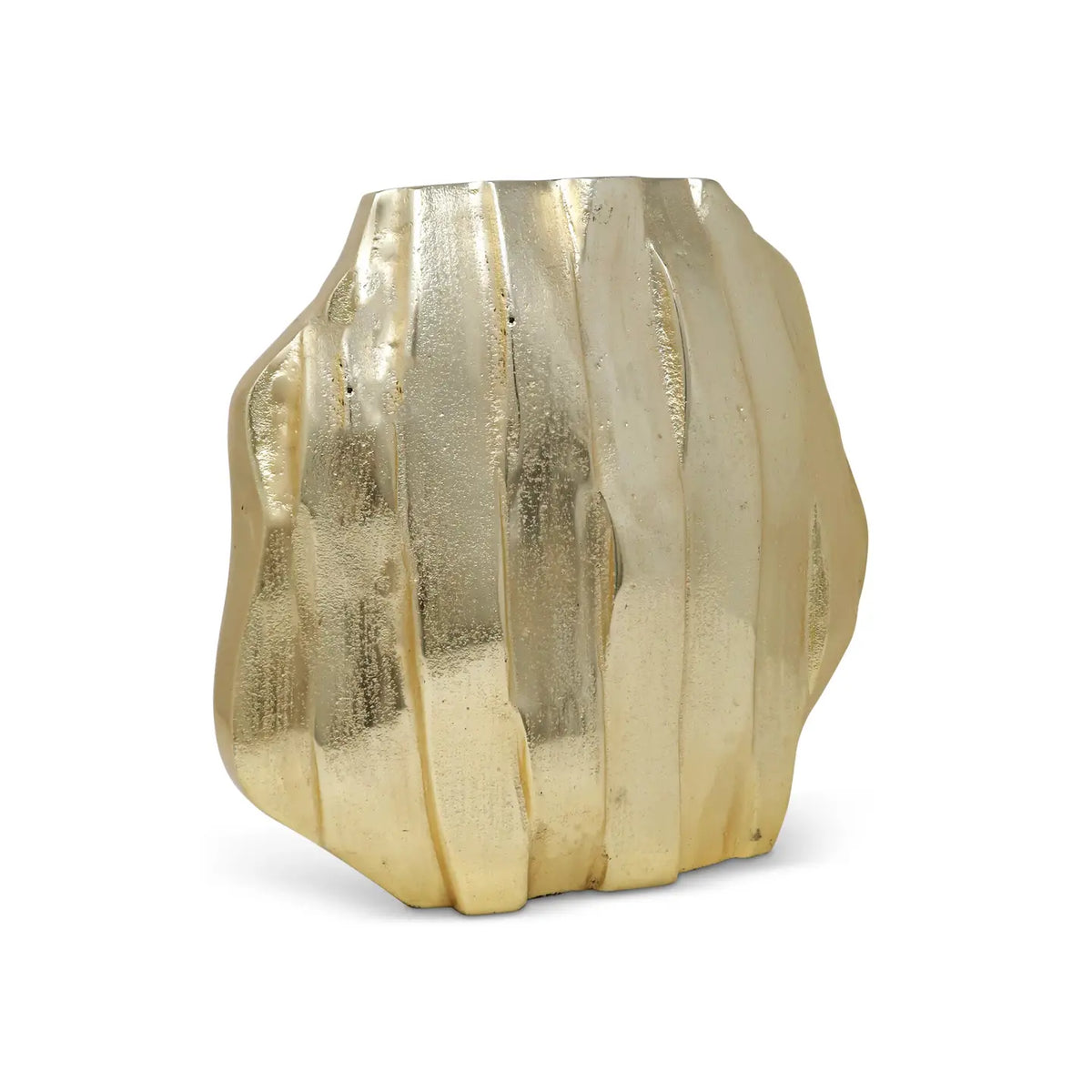 Gold Dimensional Vase 11.5”H - High Class Touch