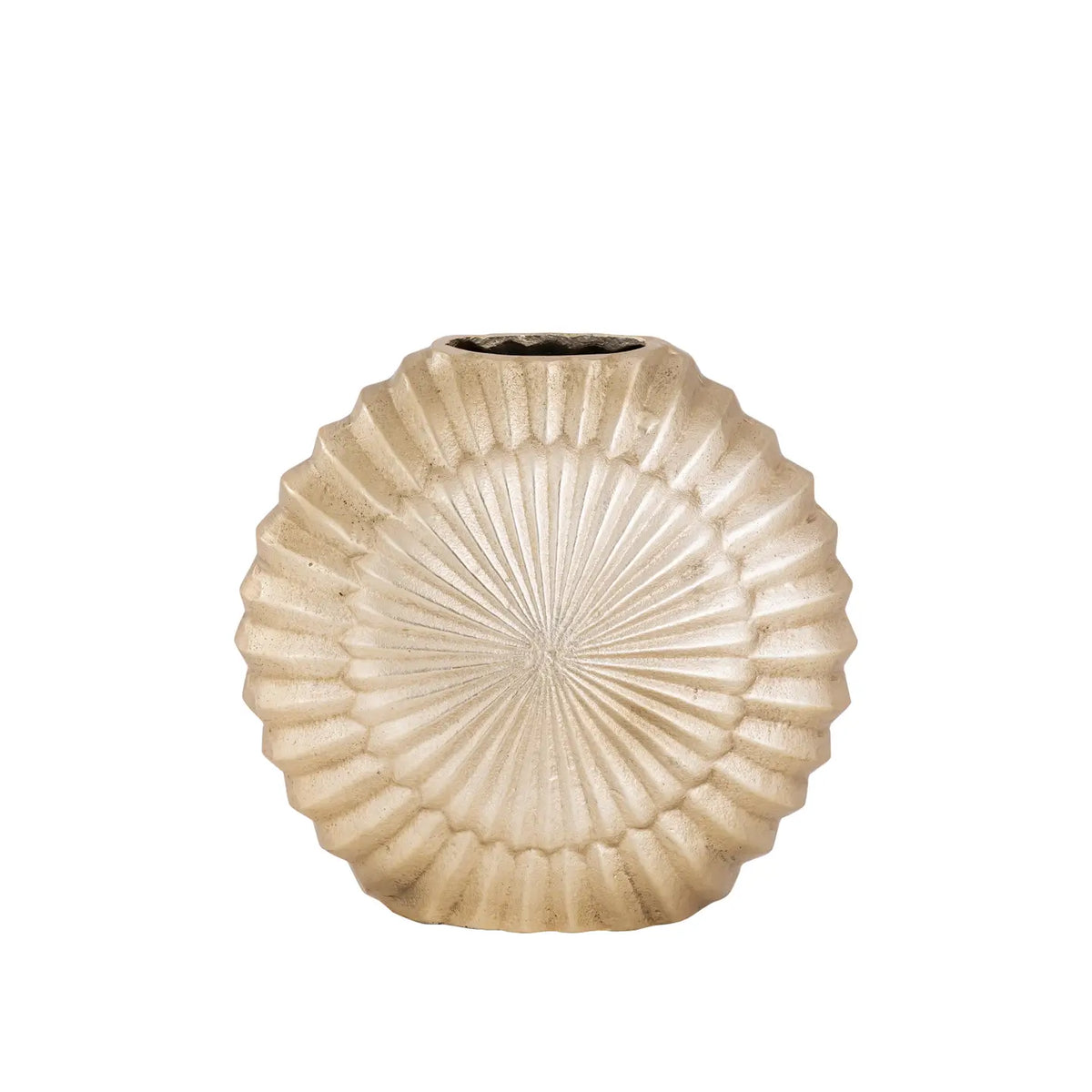 Gold Metal Vase with Embossed Design - High Class Touch