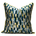 Green, Yellow and Silver Design Cushion Cover