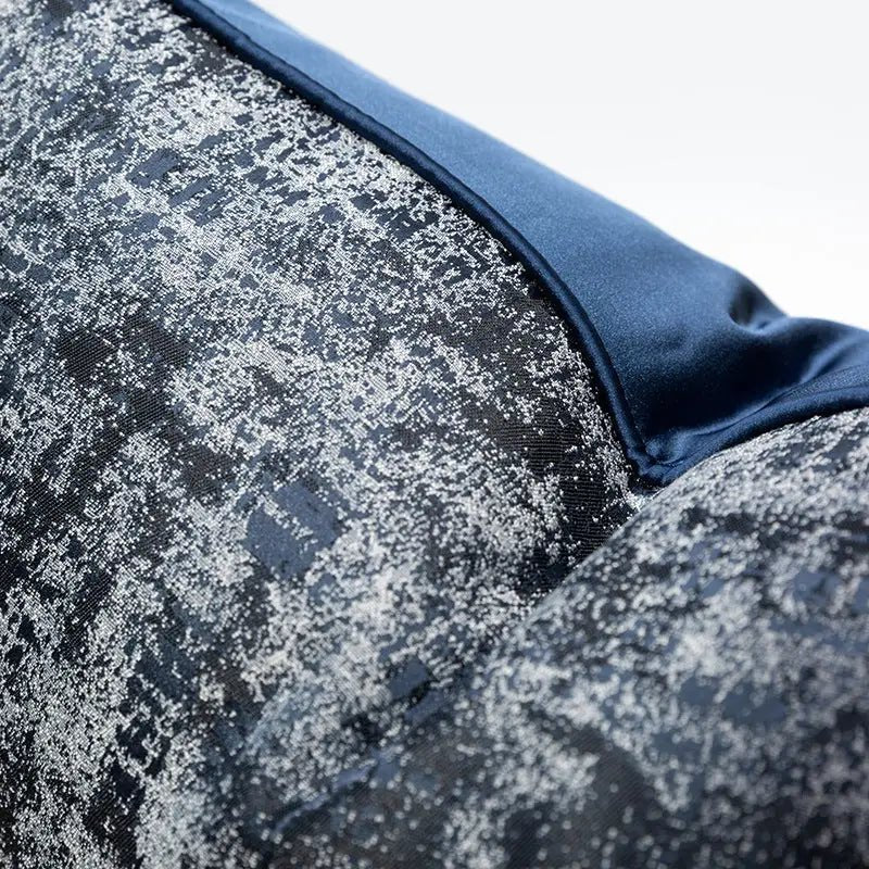 Navy and Silver Design Cushion Cove r - High Class Touch