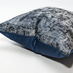 Navy and Silver Design Cushion Cove r - High Class Touch