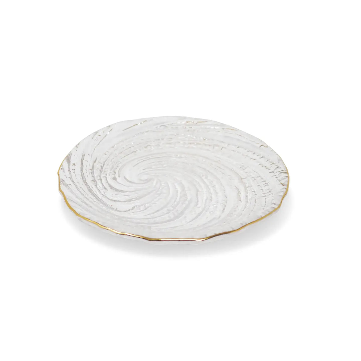 Set of 4 Glass Plates with Gold Rim