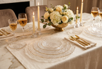 Set of 4 Glass Plates with Gold Rim