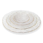 Set of 4 Glass Plates with Gold Rim