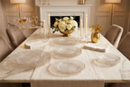 Set of 4 Glass Plates with Gold Rim