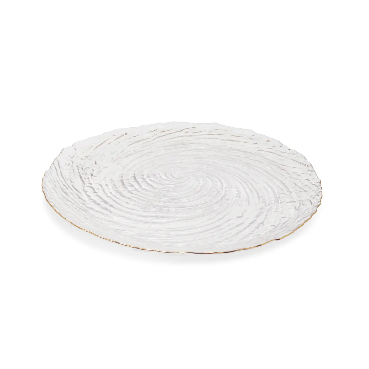Set of 4 Glass Plates with Gold Rim