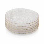 Set of 4 Glass Plates with Gold Rim