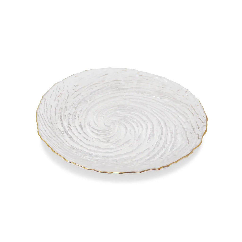Set of 4 Glass Plates with Gold Rim