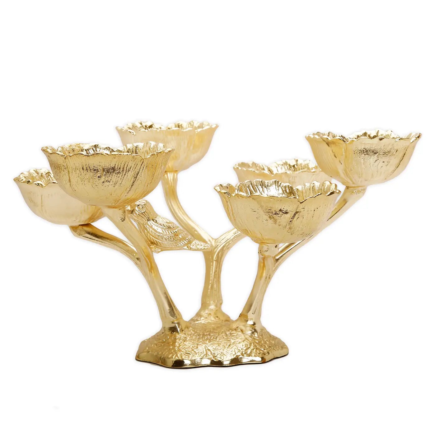 5 Bowl Gold Ornament with Birds Design-High Class Touch