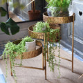 3 Tier Metal Platter Stand - Antique Rustic Gold-High Class Touch