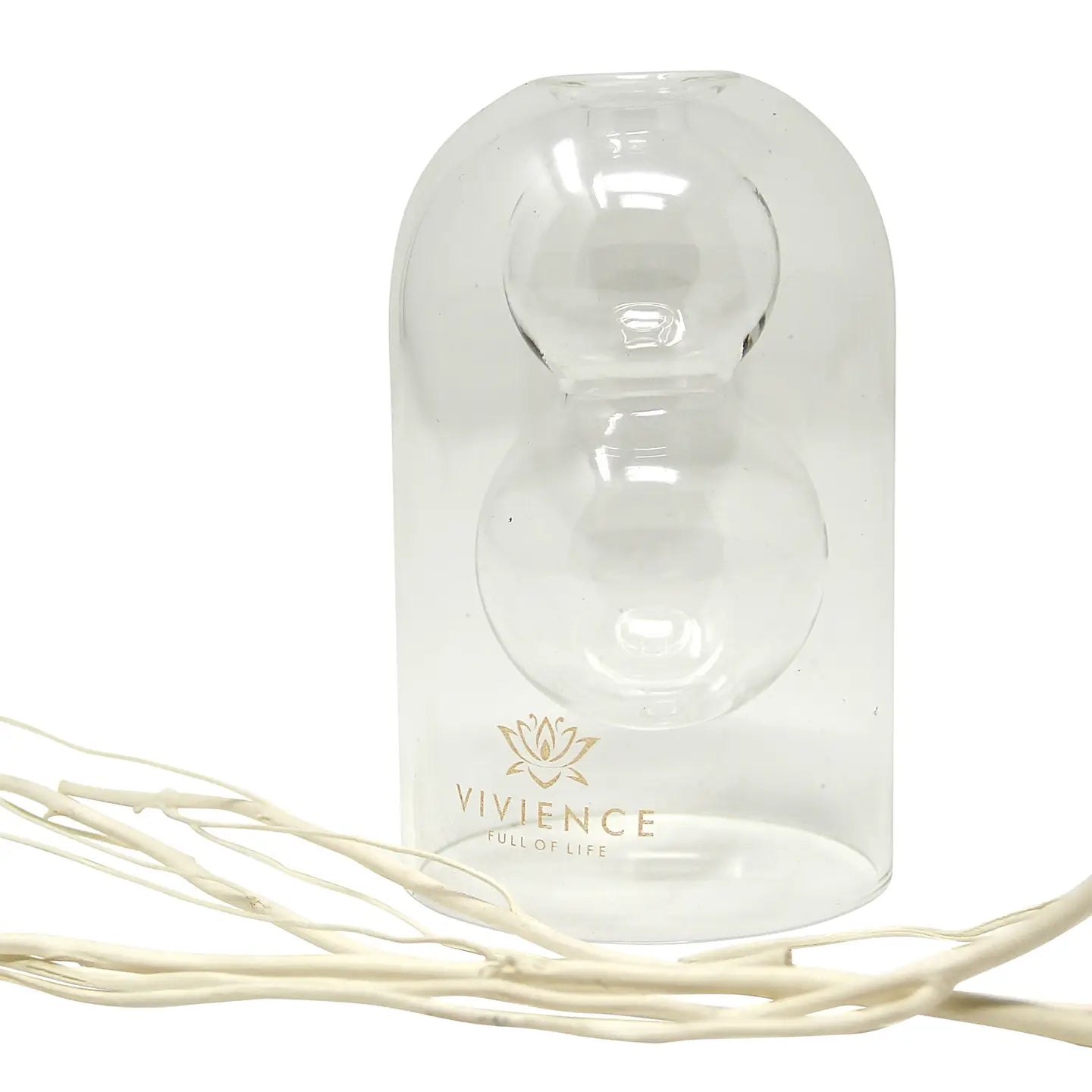 Clear Reed Diffuser with White Circular Inlay