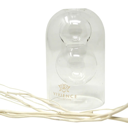 Clear Reed Diffuser with White Circular Inlay