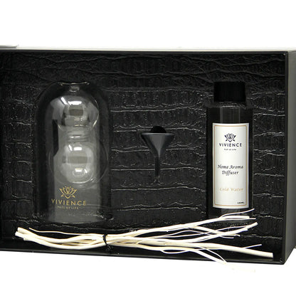 Clear Reed Diffuser with White Circular Inlay
