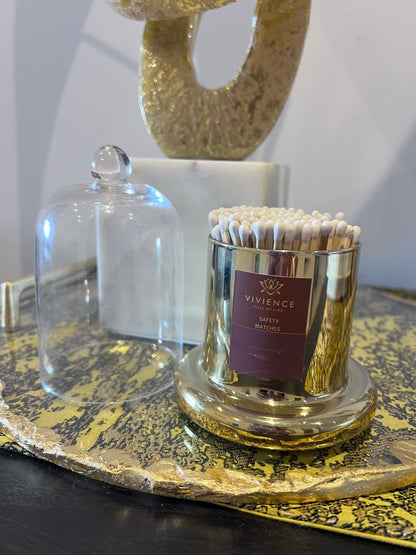 Sample Match Holder Jar and Dome with Gold/Smoked Basem