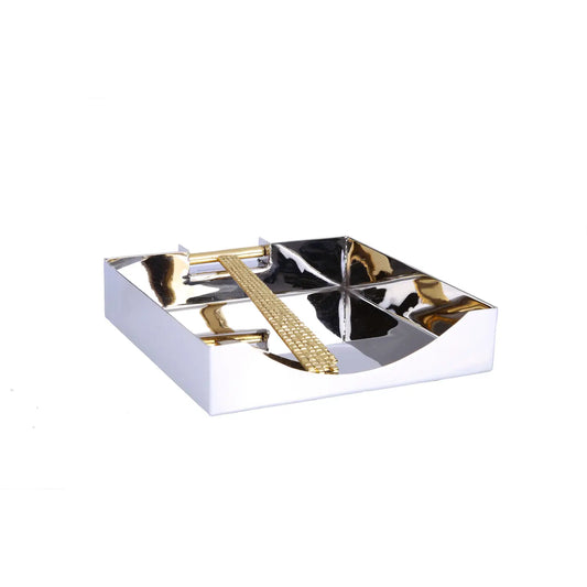 Napkin Holder Mosaic Design - Gold/ Nickel