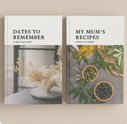 Stationary Blank Recipe Books Bundle - Choose 2
