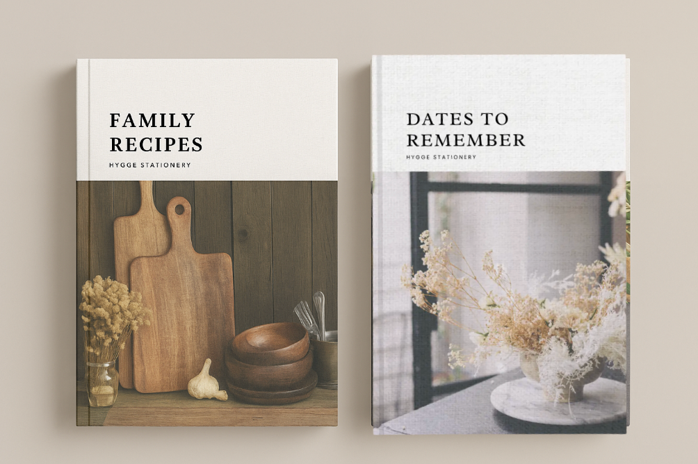 Stationary Blank Recipe Books Bundle - Choose 2