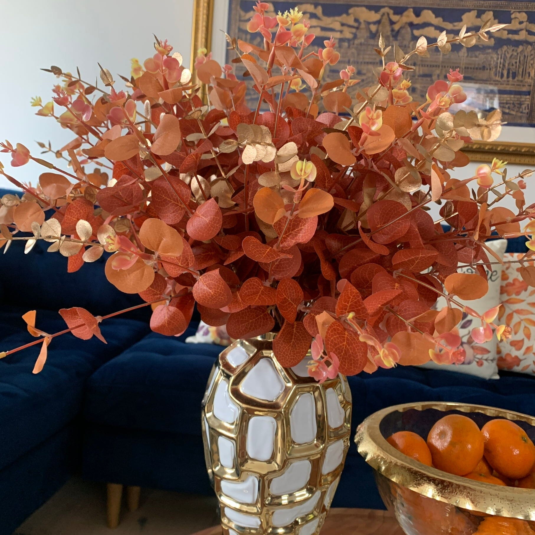 Autumn and Gold Artificial Flower Arrangement Artificial Flora High Class Touch - Home Decor 