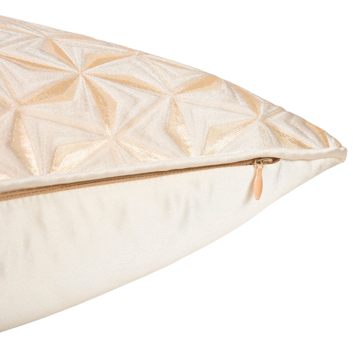 Beige Gold Geometric Design Cushion Cover 45x45cms High Class Touch 