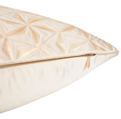 Beige Gold Geometric Design Cushion Cover 45x45cms High Class Touch 