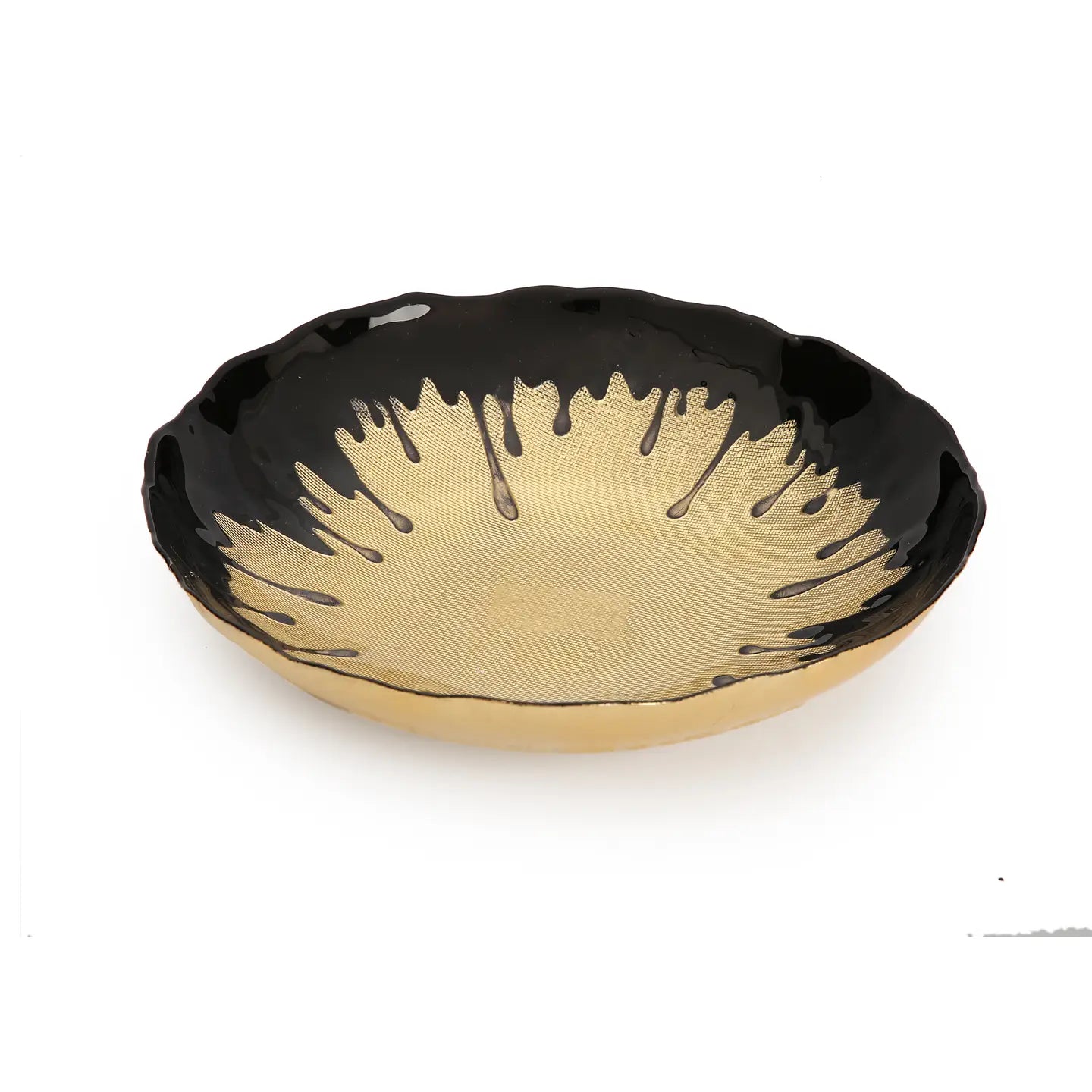 Black Dipped Gold Salad Bowl Serving Bowls High Class Touch - Home Decor 