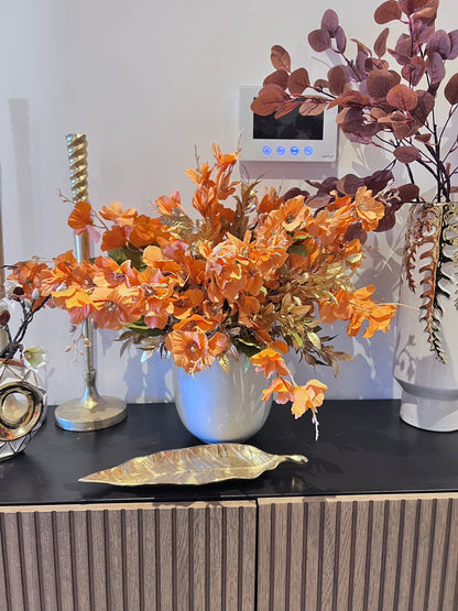 Faux Autumnal Narcissus Magnolia arrangement Artificial Flora High Class Touch - Home Decor 