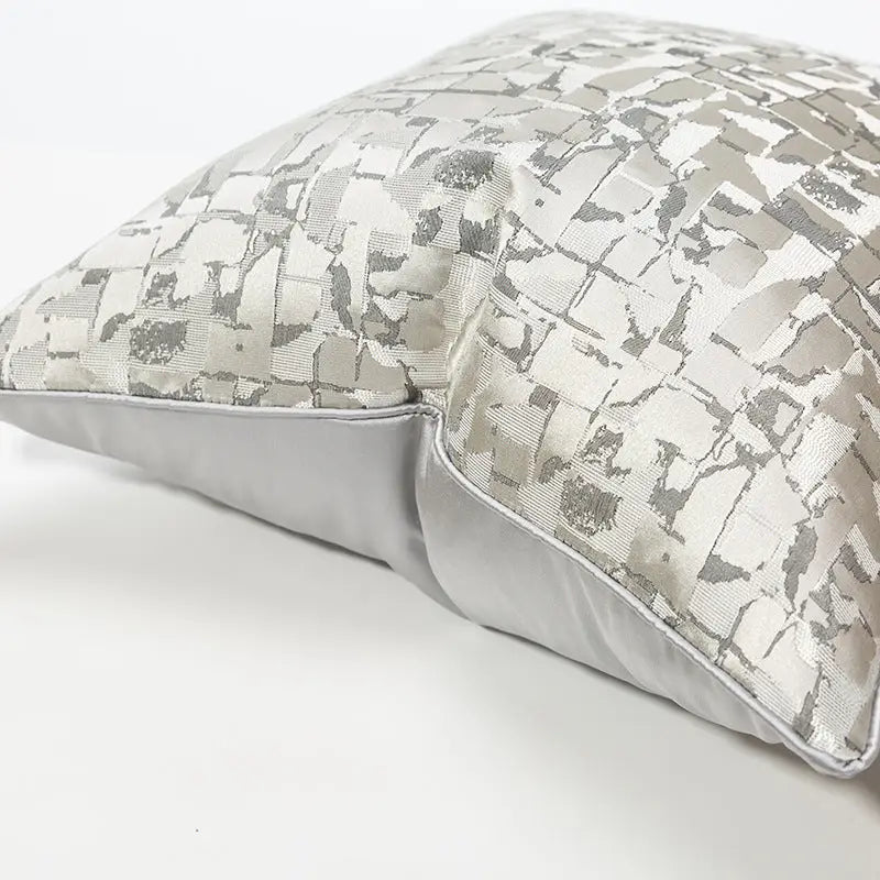 Geometric Silver Pillows Cover Cushions & Pillows High Class Touch - Home Decor 