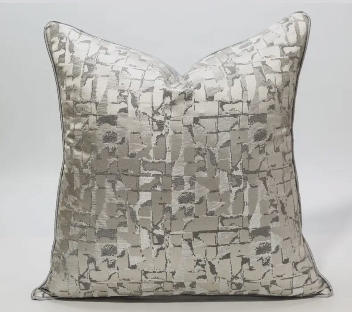 Geometric Silver Pillows Cover Cushions & Pillows High Class Touch - Home Decor 