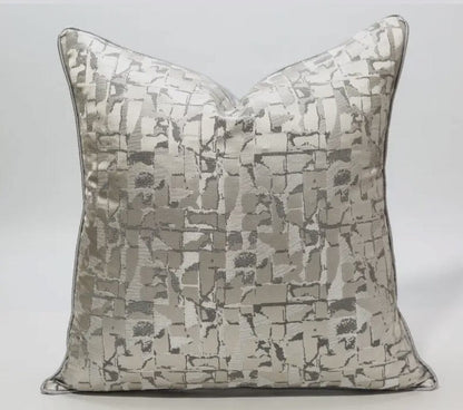 Geometric Silver Pillows Cover Cushions & Pillows High Class Touch - Home Decor 