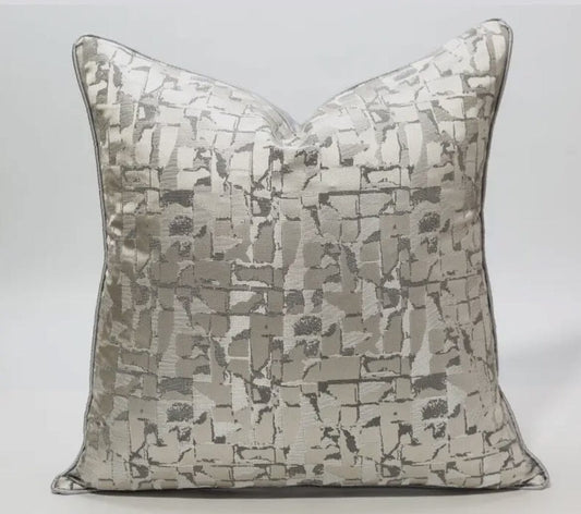 Geometric Silver Pillows Cover Cushions & Pillows High Class Touch - Home Decor 