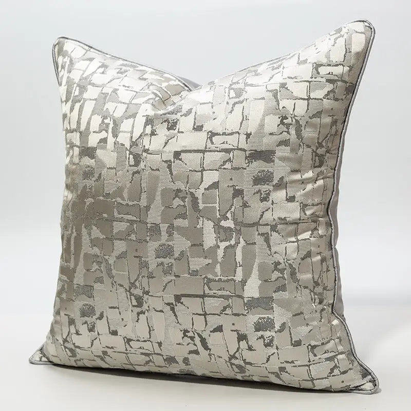 Geometric Silver Pillows Cover Cushions & Pillows High Class Touch - Home Decor 